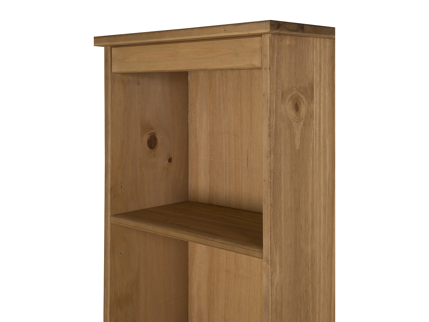 Mercers Furniture Corona Tall Narrow Bookcase Slim Large Display Storage Solid Wood Pine with Mexican Styling Wooden