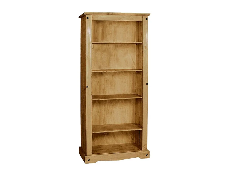 Mercers Furniture Corona Large Bookcase Tall Display Unit Solid Wood Pine Wooden with Mexican Styling