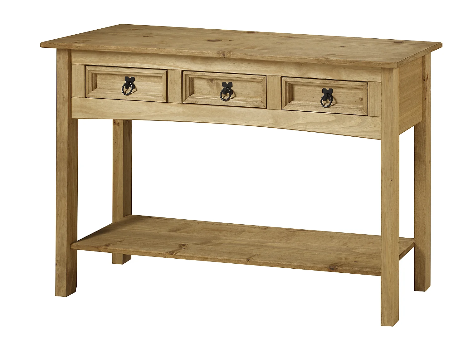 Mercers Furniture Corona 3 Drawer Console Table Hallway Stand Side Unit Solid Wood Pine Wooden with Mexican Styling