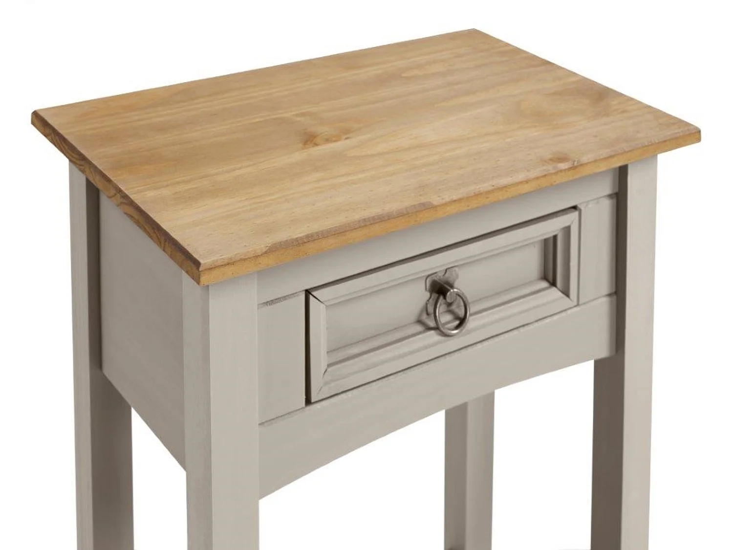 Mercers Furniture Corona Grey Wax 1 Drawer Console Table 1 Shelf Hallway Solid Wood Pine Wooden with Mexican Styling