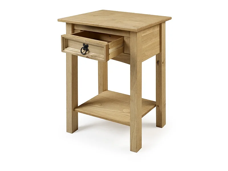 Mercers Furniture Corona 1 Drawer Console Table 1 Shelf Hallway Stand Side Unit Solid Wood Pine Wooden with Mexican Styling