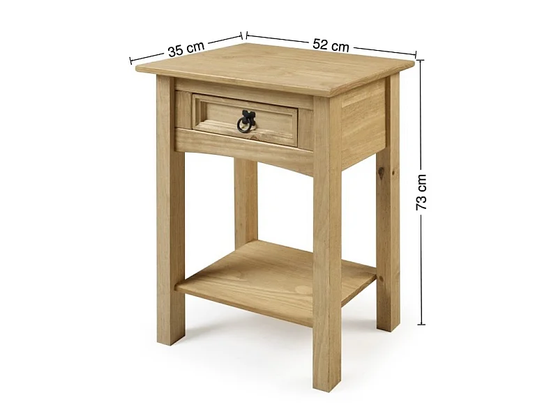 Mercers Furniture Corona 1 Drawer Console Table 1 Shelf Hallway Stand Side Unit Solid Wood Pine Wooden with Mexican Styling