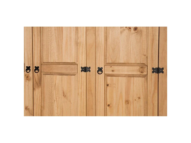 Mercers Furniture Corona 3 Door Arch Top Wardrobe Triple Robe Solid Wood Pine Wooden Bedroom with Mexican Styling
