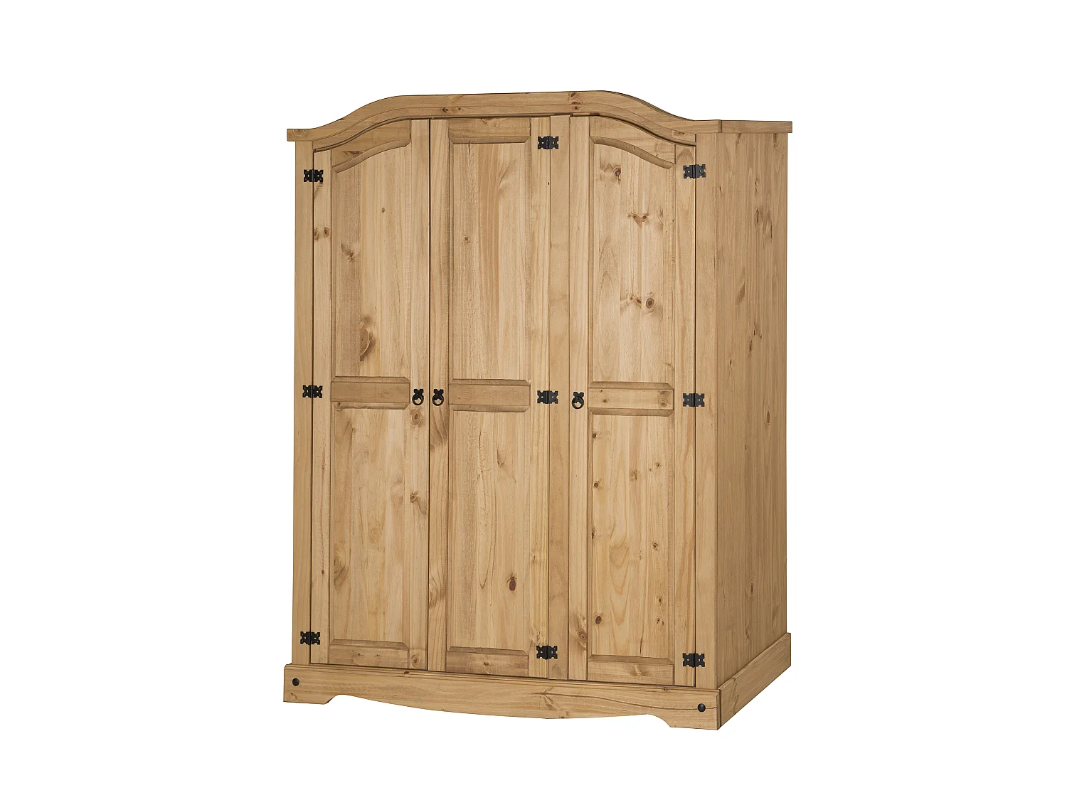 Mercers Furniture Corona 3 Door Arch Top Wardrobe Triple Robe Solid Wood Pine Wooden Bedroom with Mexican Styling
