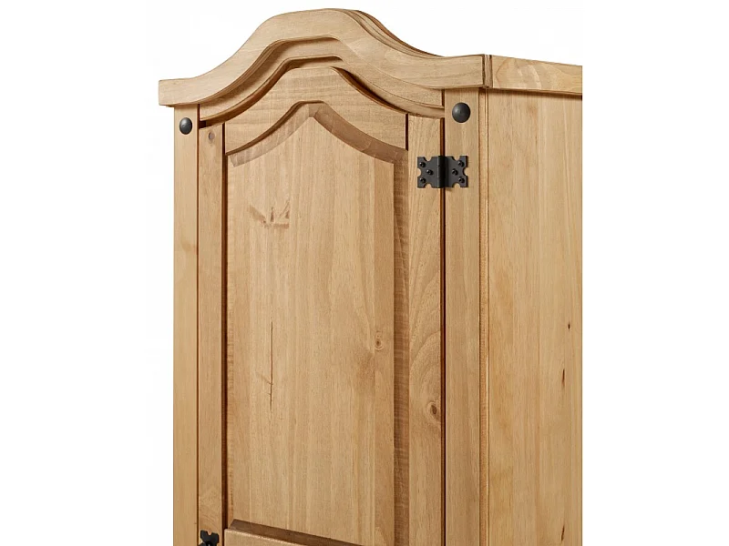 Mercers Furniture Corona 1 Door Wardrobe Arch Top Single Robe Solid Wood Pine Wooden Bedroom with Mexican Styling
