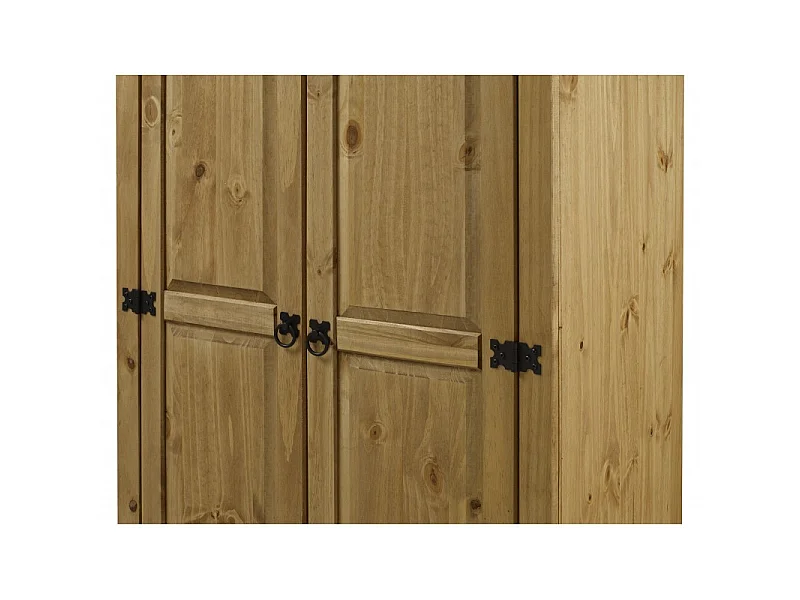 Mercers Furniture Corona Budget 2 Door 1 Shelf Wardrobe Double Robe Solid Wood Pine Wooden Bedroom with Mexican Styling