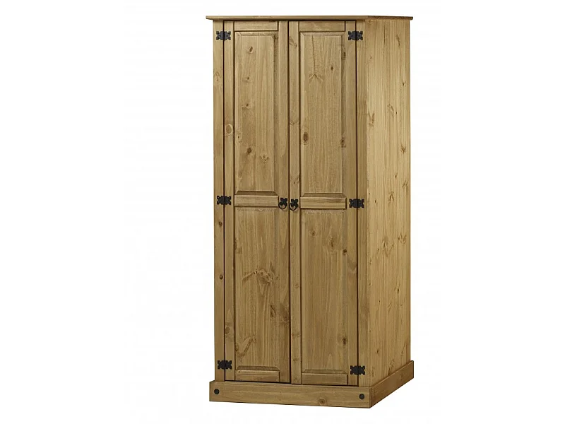 Mercers Furniture Corona Budget 2 Door 1 Shelf Wardrobe Double Robe Solid Wood Pine Wooden Bedroom with Mexican Styling
