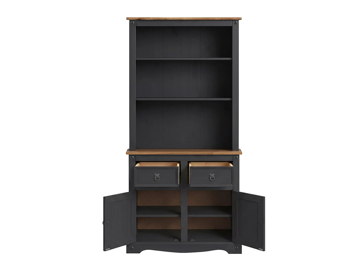 Mercers Furniture Corona Charcoal Grey 2 Door Dresser