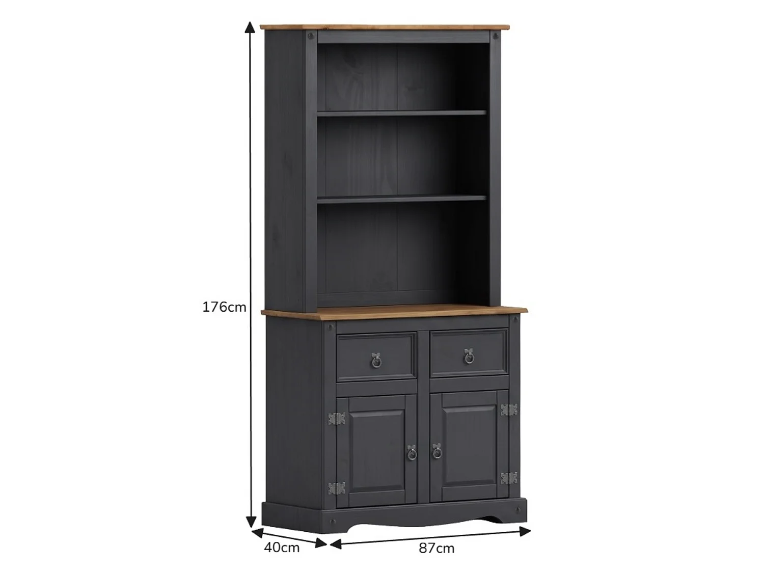 Mercers Furniture Corona Charcoal Grey 2 Door Dresser