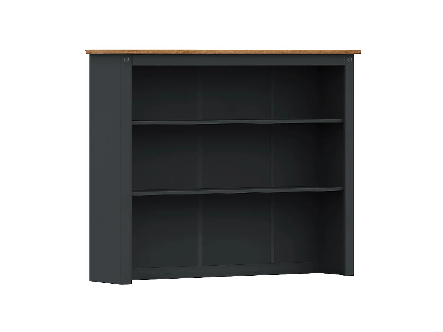 Mercers Furniture Corona Charcoal 3 Door Dresser Large Sideboard Display Cabinet Buffet Hutch Cupboard Shelving Solid Wood Mexican Pine Dark Grey