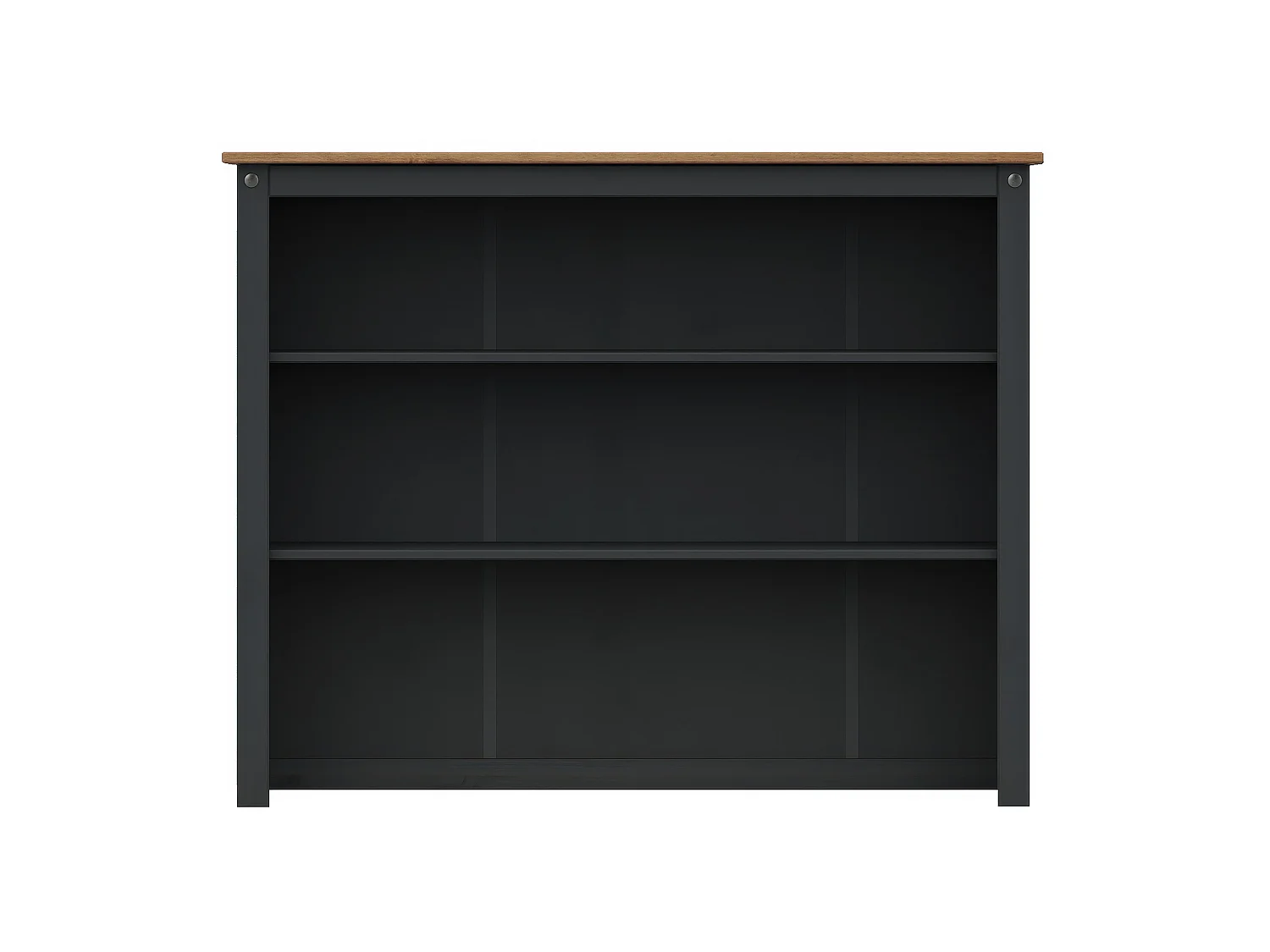 Mercers Furniture Corona Charcoal 3 Door Dresser Large Sideboard Display Cabinet Buffet Hutch Cupboard Shelving Solid Wood Mexican Pine Dark Grey