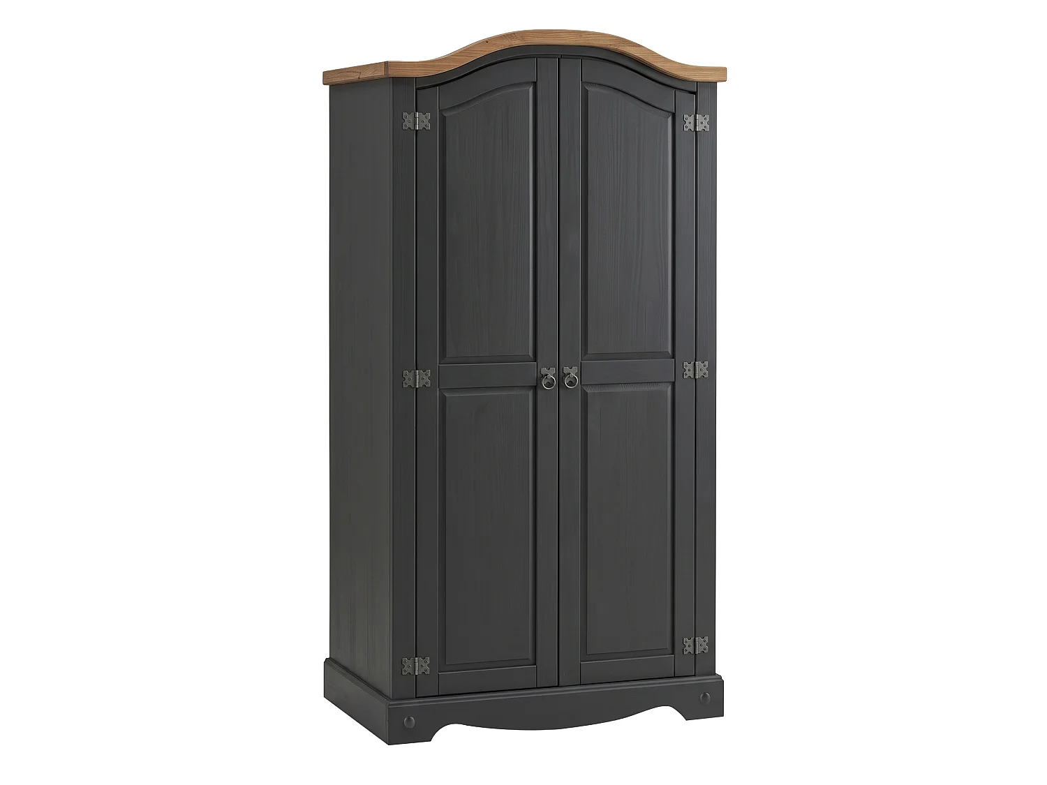 Mercers Furniture Corona Charcoal Grey 2 Door Arch Top Wardrobe