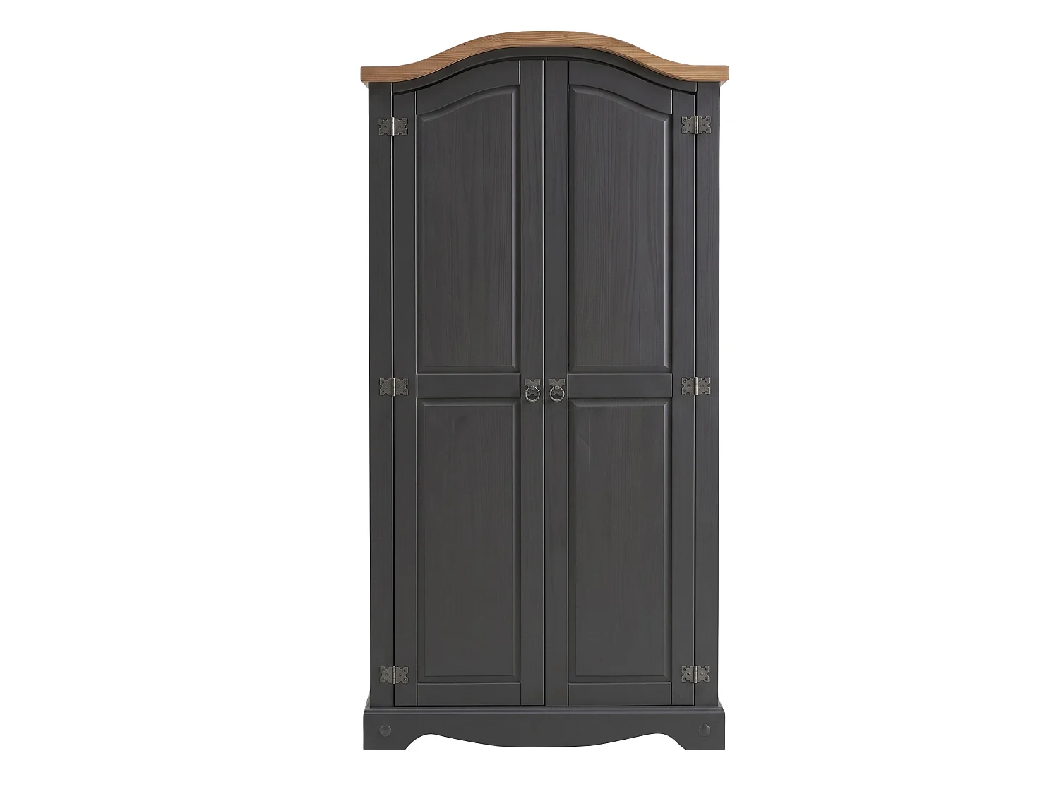 Mercers Furniture Corona Charcoal Grey 2 Door Arch Top Wardrobe