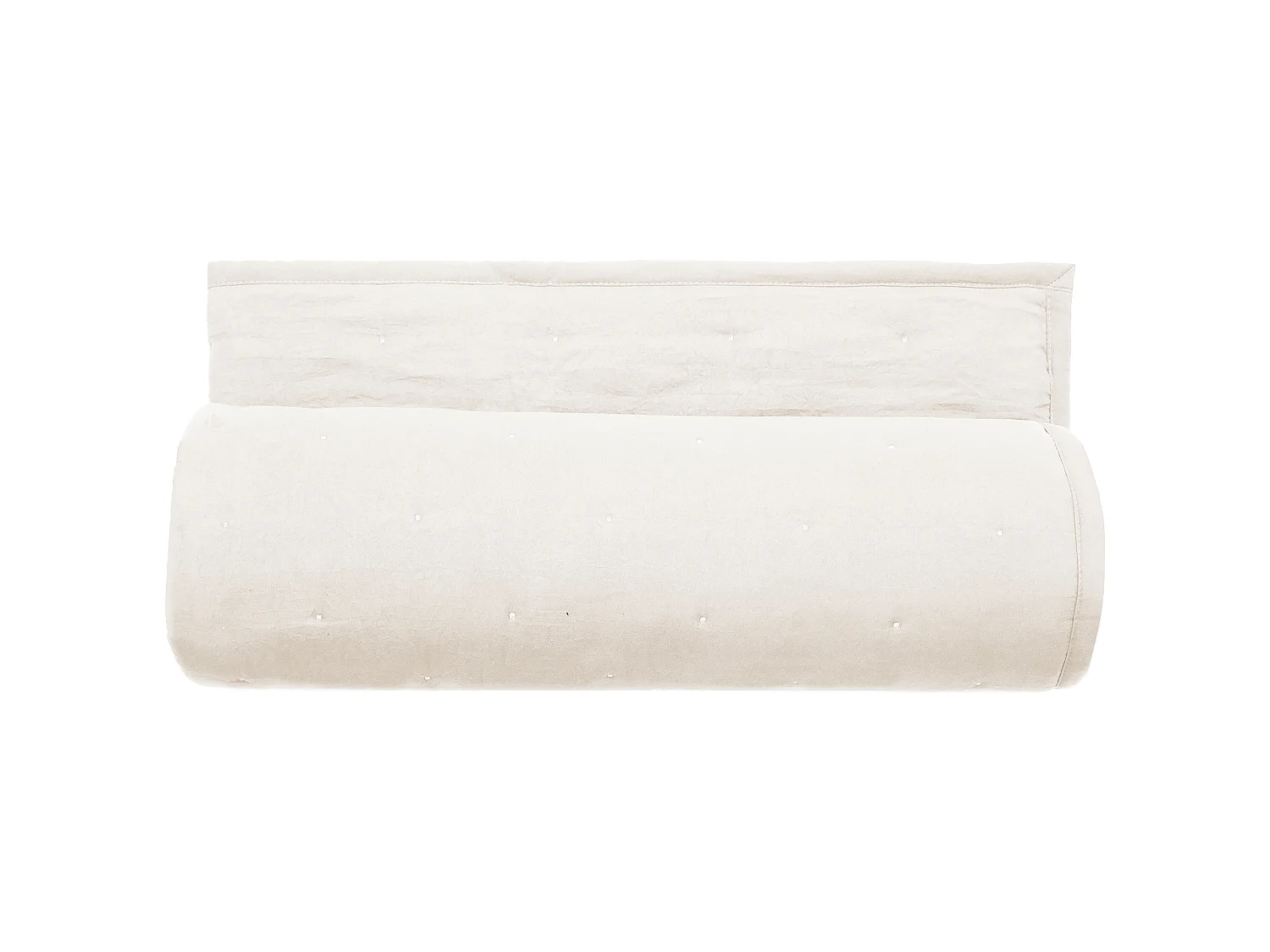 Couvre-lit 240x260 cm CELESTE velours piquage points brodés blanc Nacre