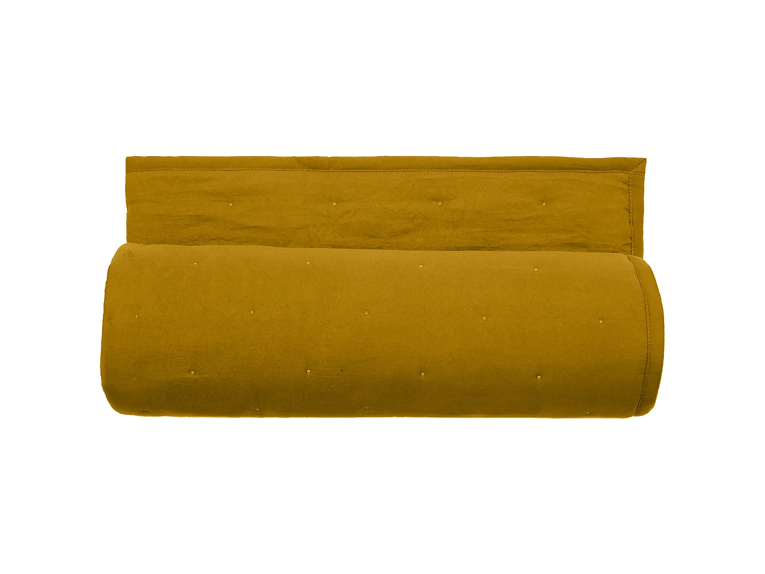 Couvre-lit 220x240 cm CELESTE velours piquage points brodés jaune Gold
