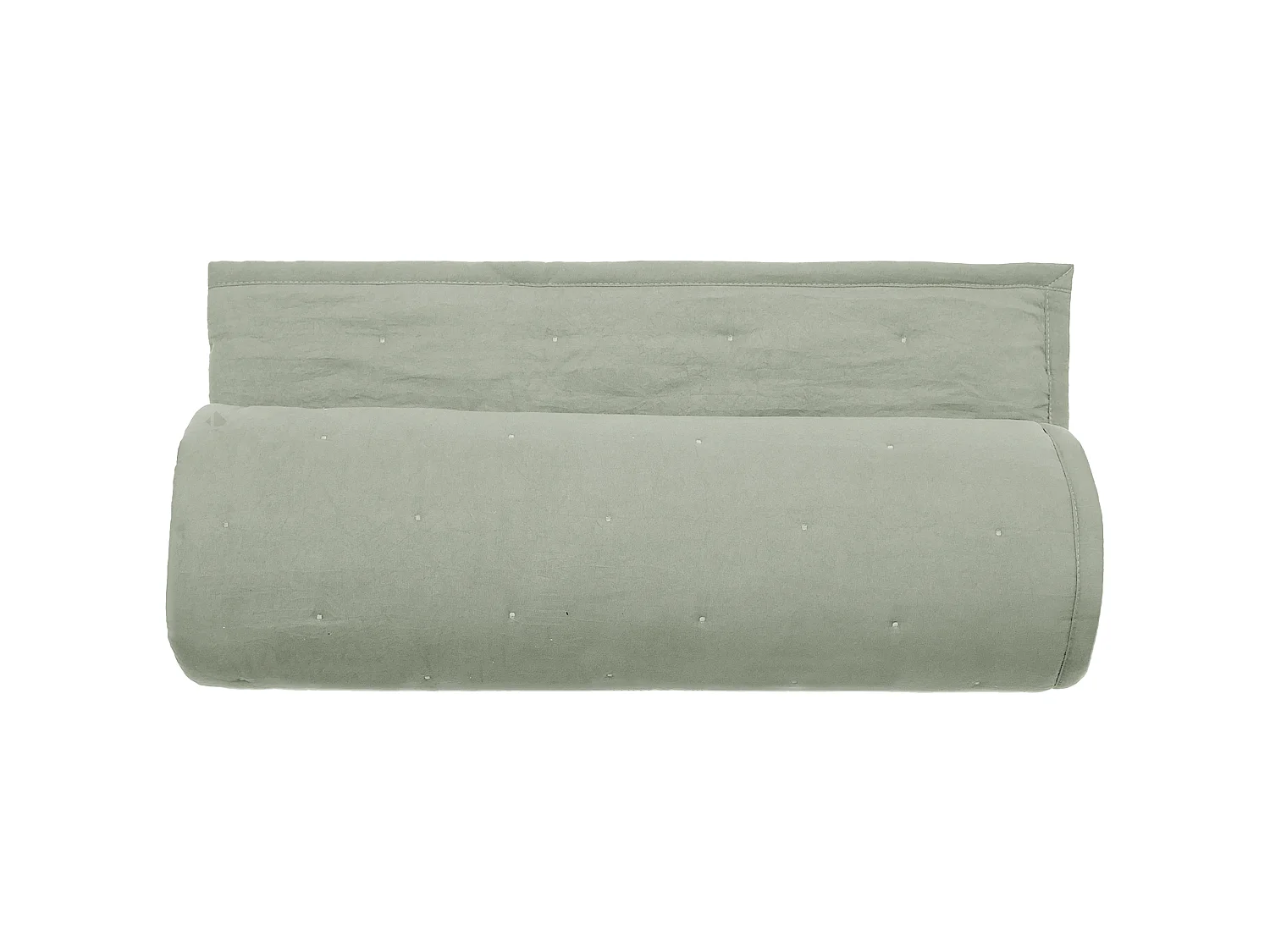 Couvre-lit 180x240 cm CELESTE velours piquage points brodés vert Sauge