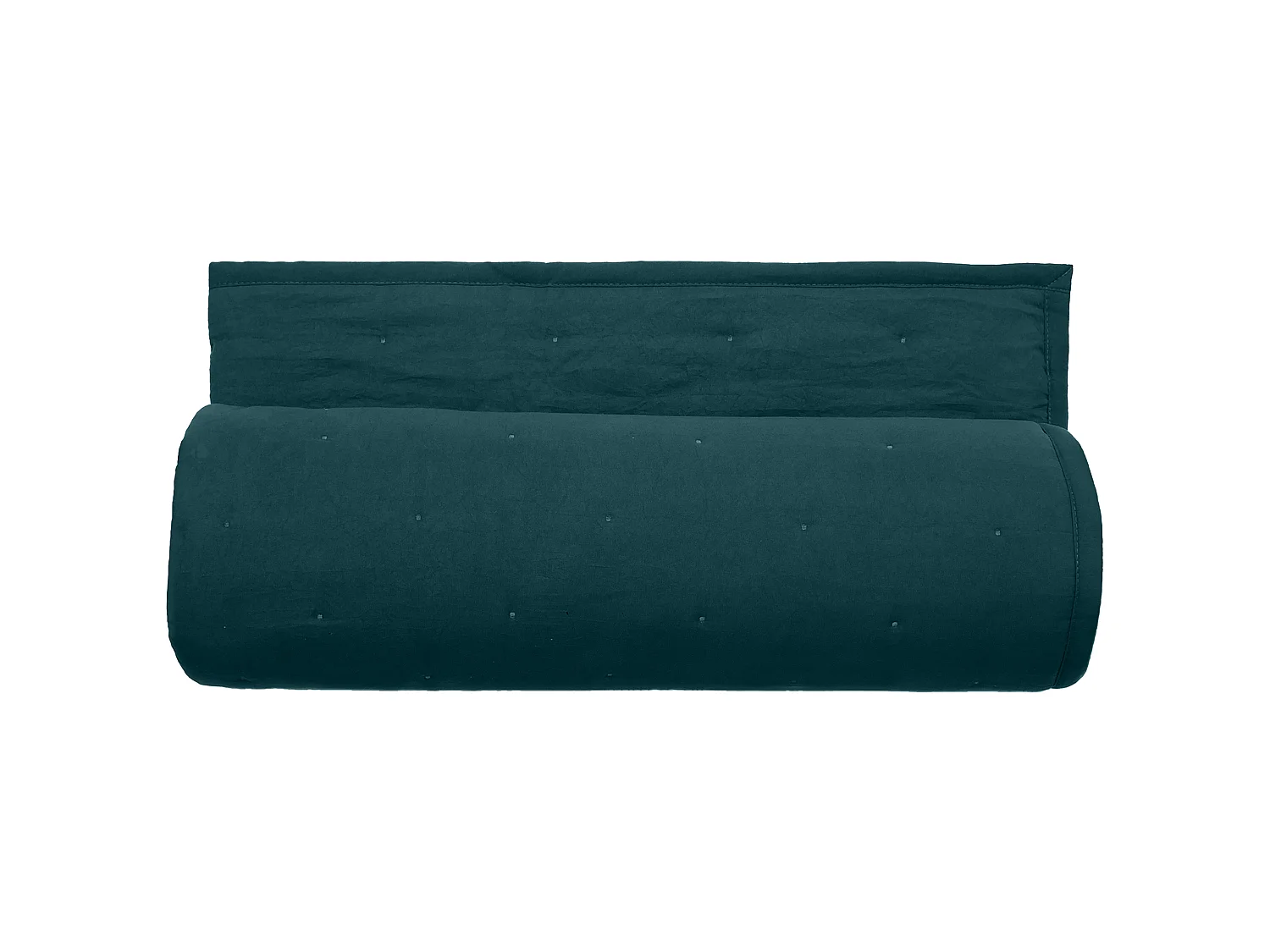Couvre-lit 220x240 cm CELESTE velours piquage points brodés bleu Geai