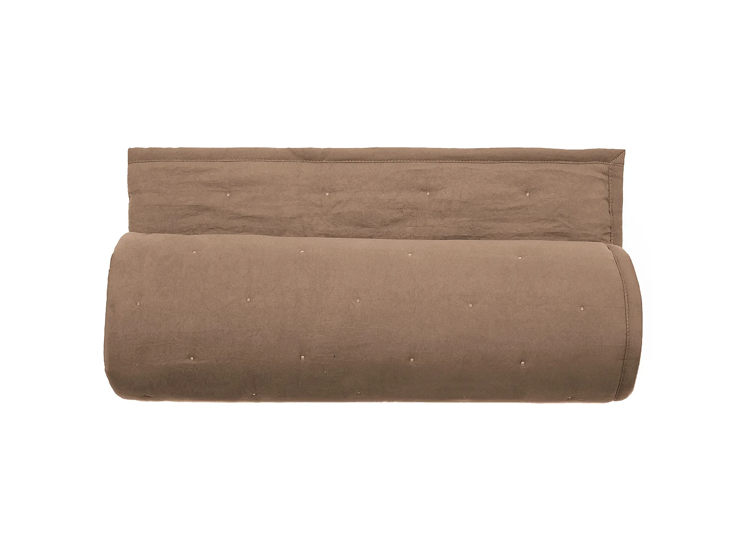 Couvre-lit 180x240 cm CELESTE velours piquage points brodés marron sienne