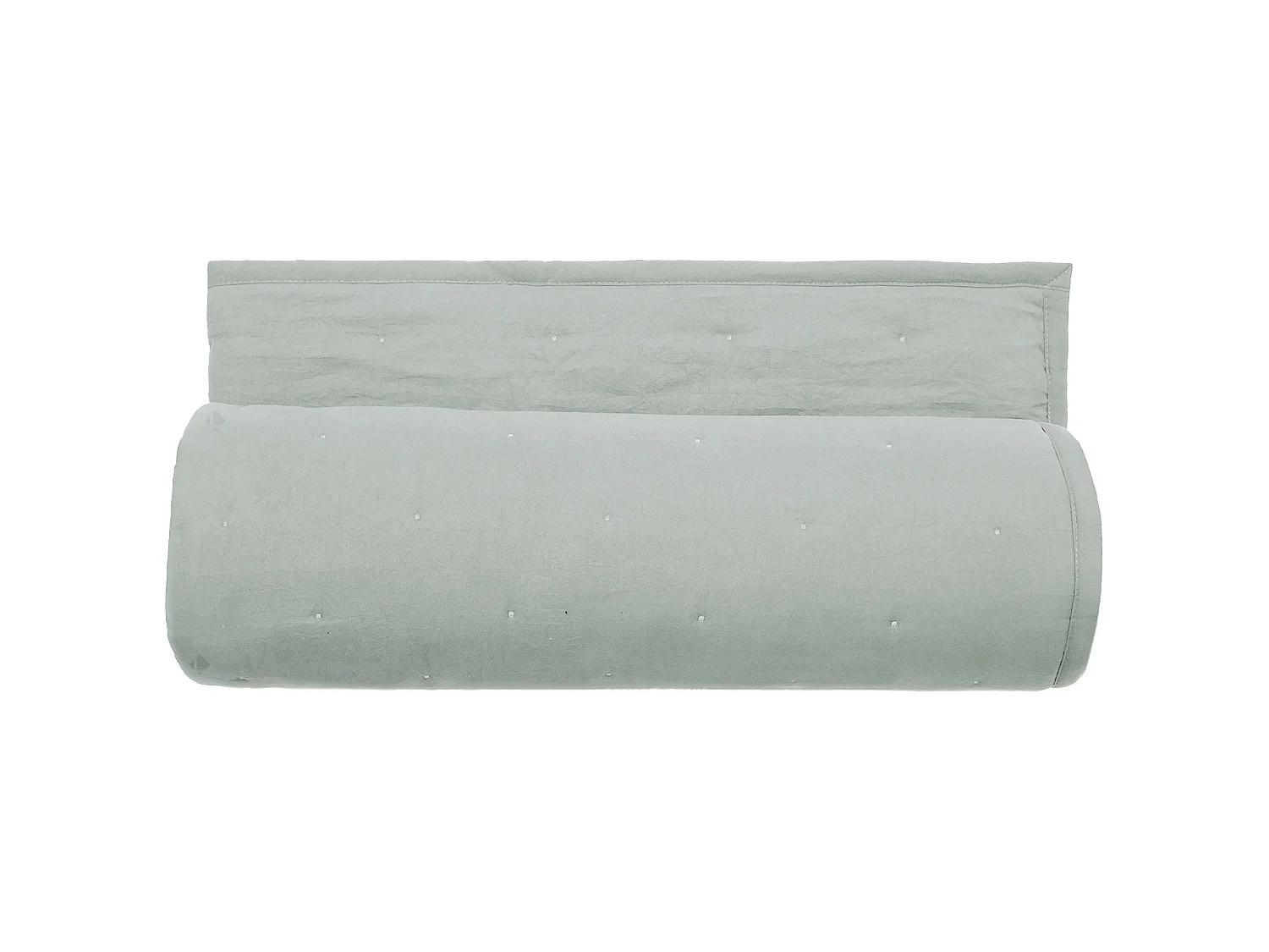 Couvre-lit 220x240 cm CELESTE velours piquage points brodés vert Lichen