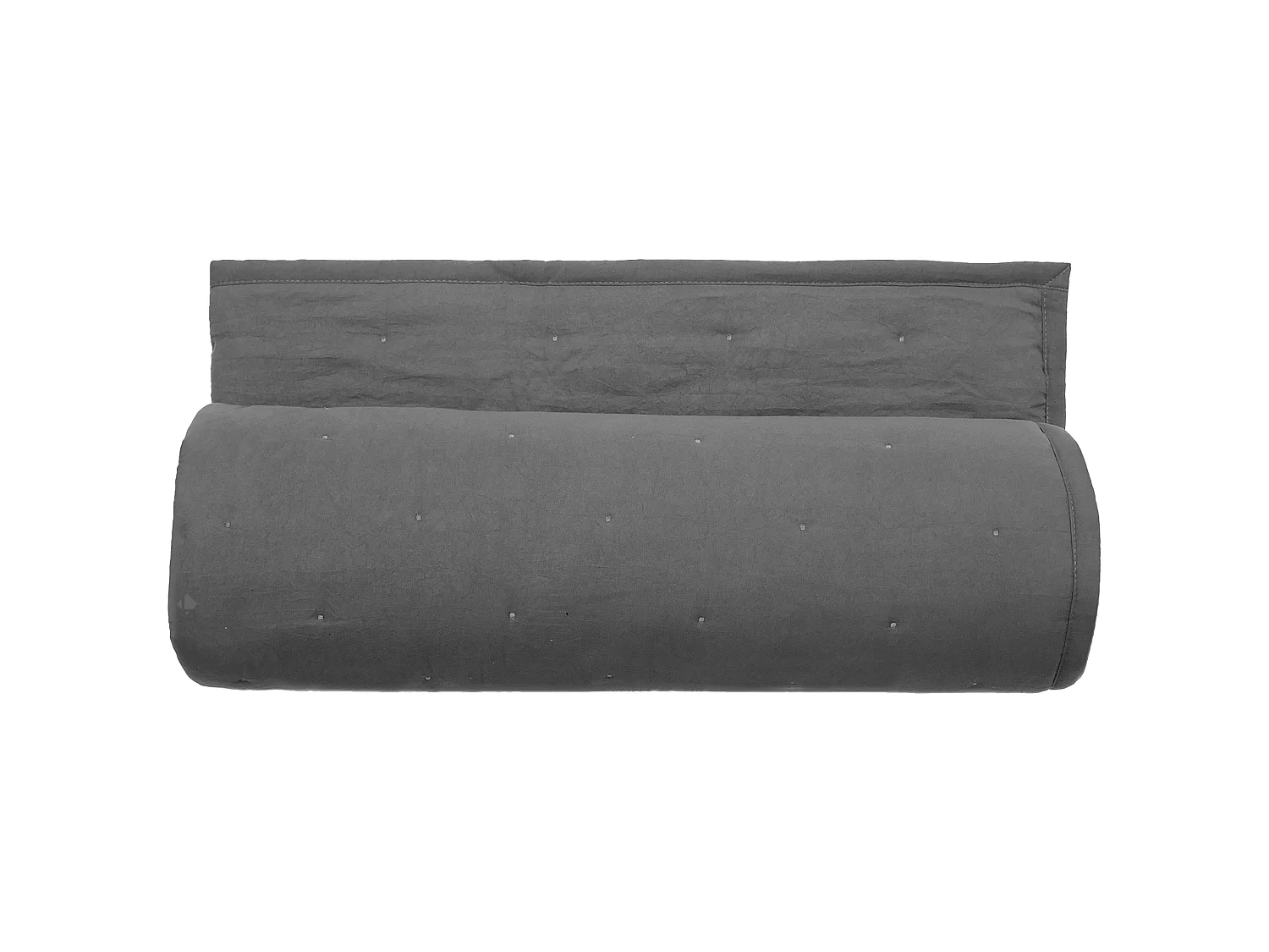 Couvre-lit 180x240 cm CELESTE velours piquage points brodés gris Anthracite