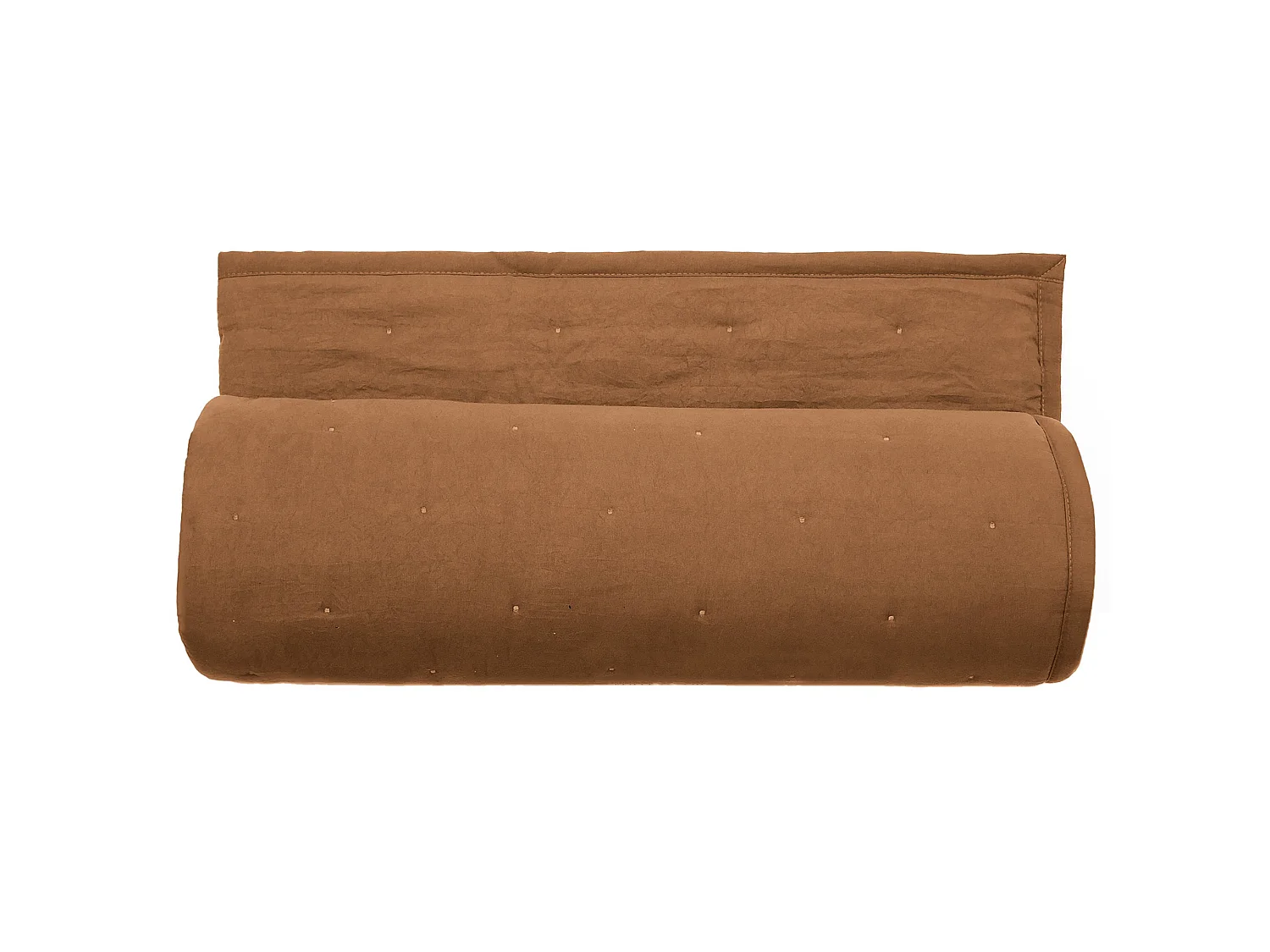 Couvre-lit 220x240 cm CELESTE velours piquage points brodés marron sienne