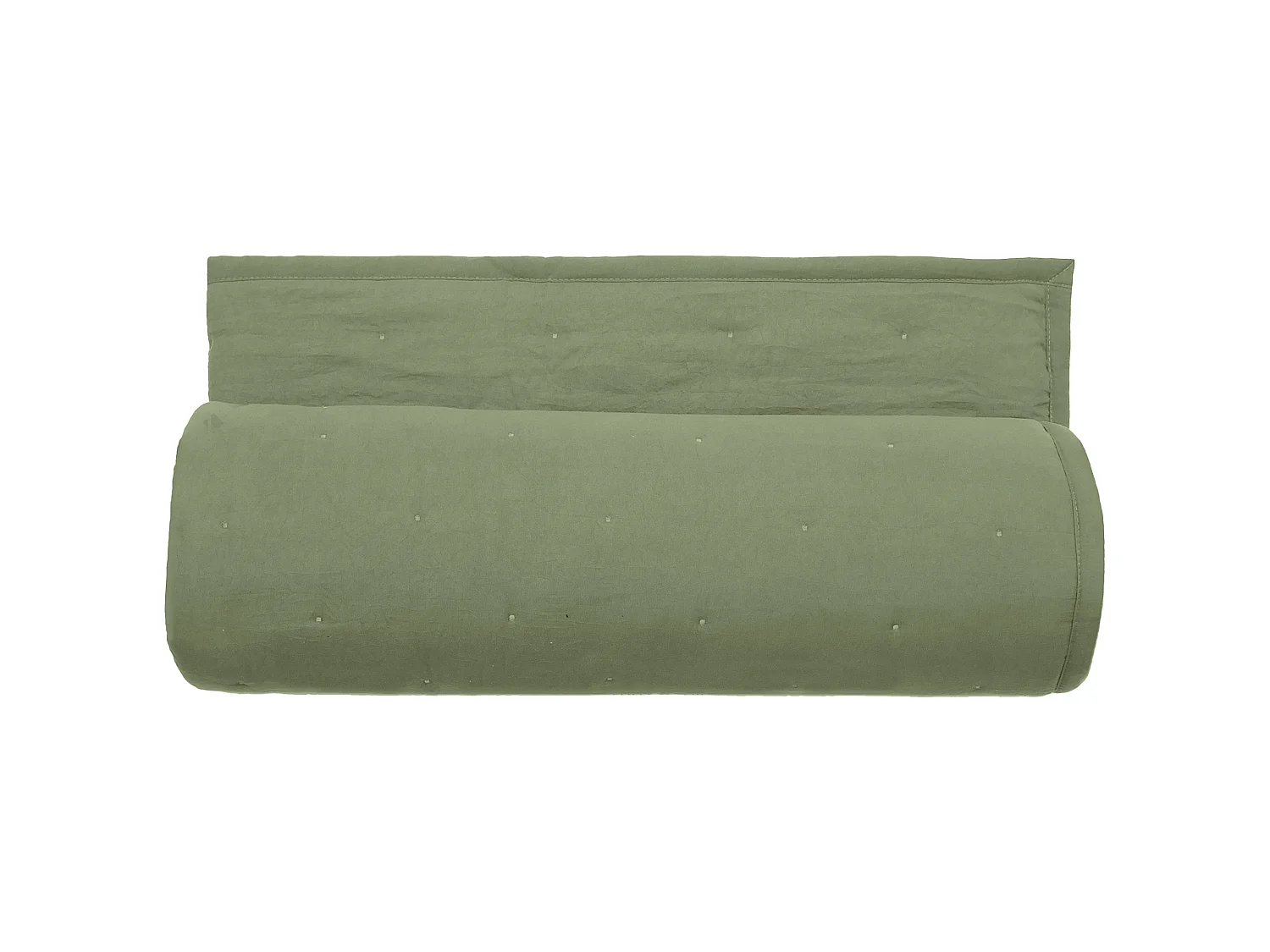 Couvre-lit 220x240 cm CELESTE velours piquage points brodés vert Mousse