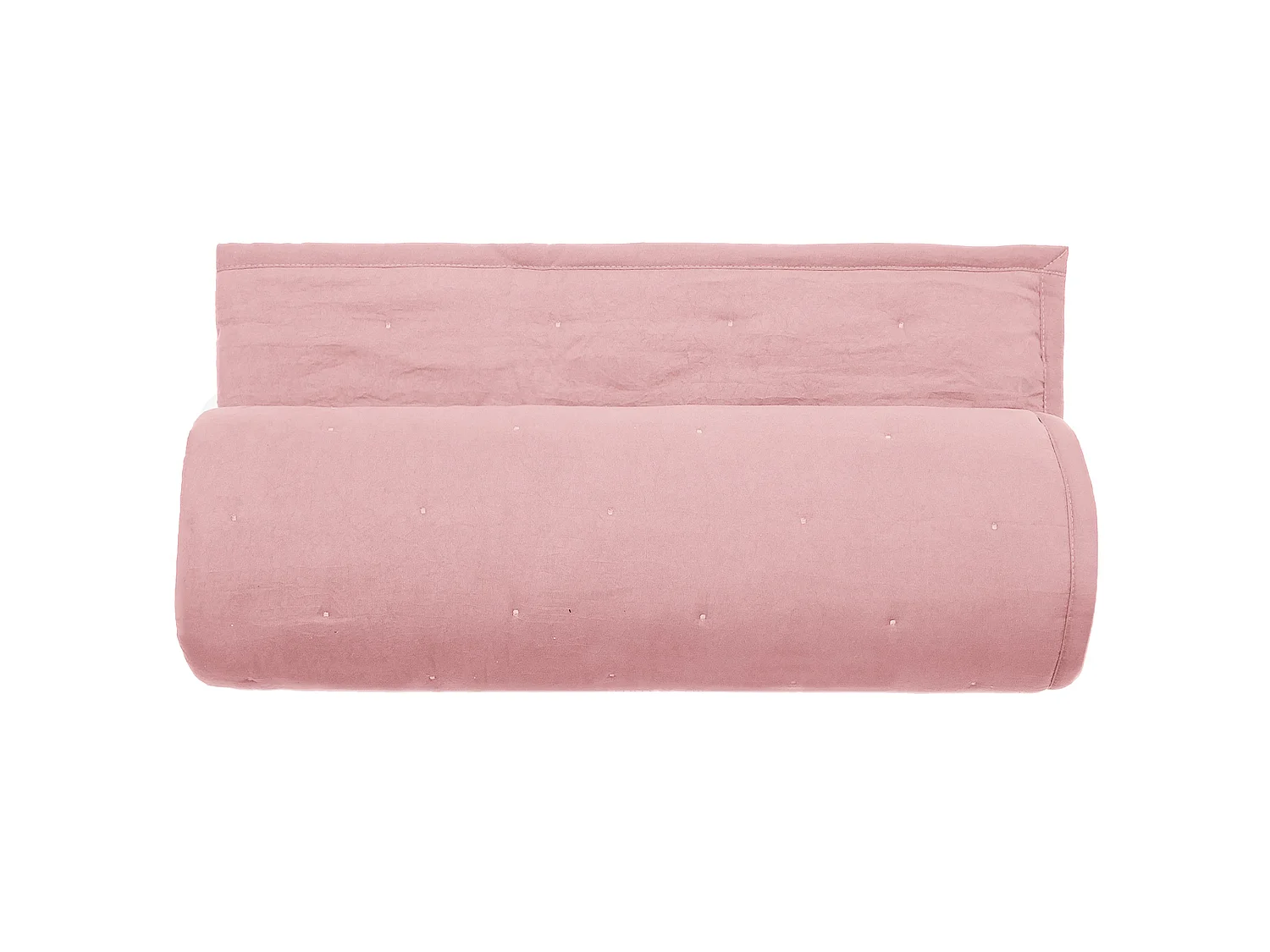Couvre-lit 240x260 cm CELESTE velours piquage points brodés rose