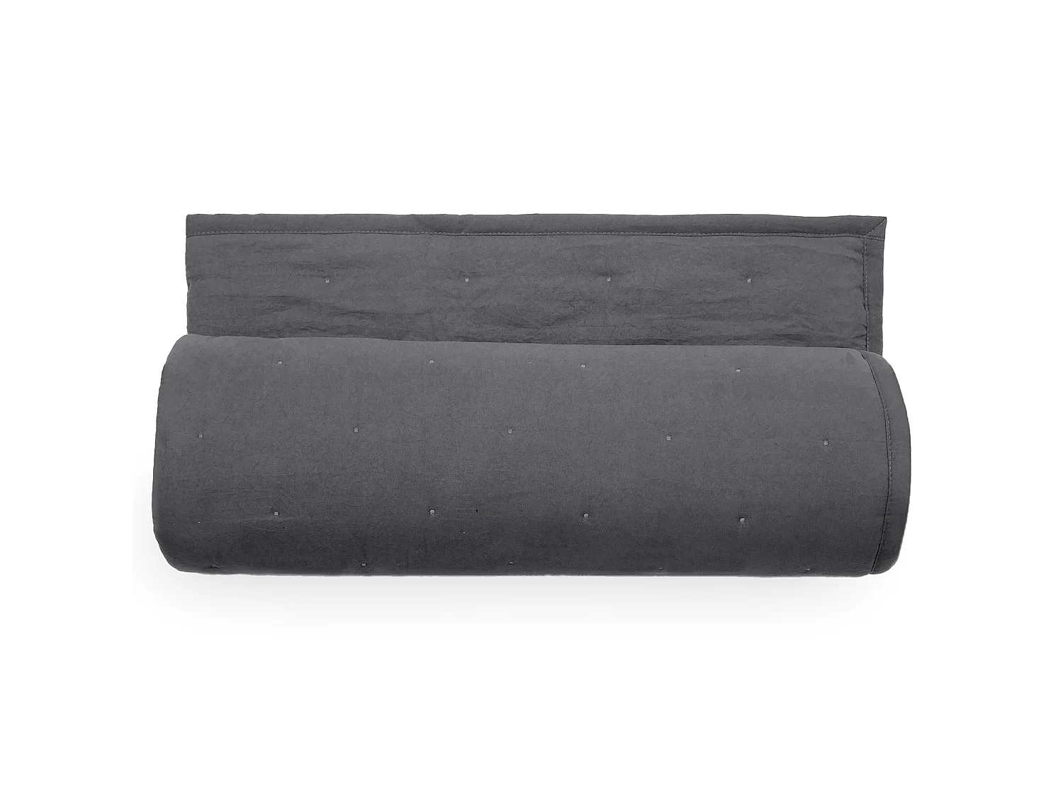 Couvre-lit 220x240 cm CELESTE velours piquage points brodés noir caviar