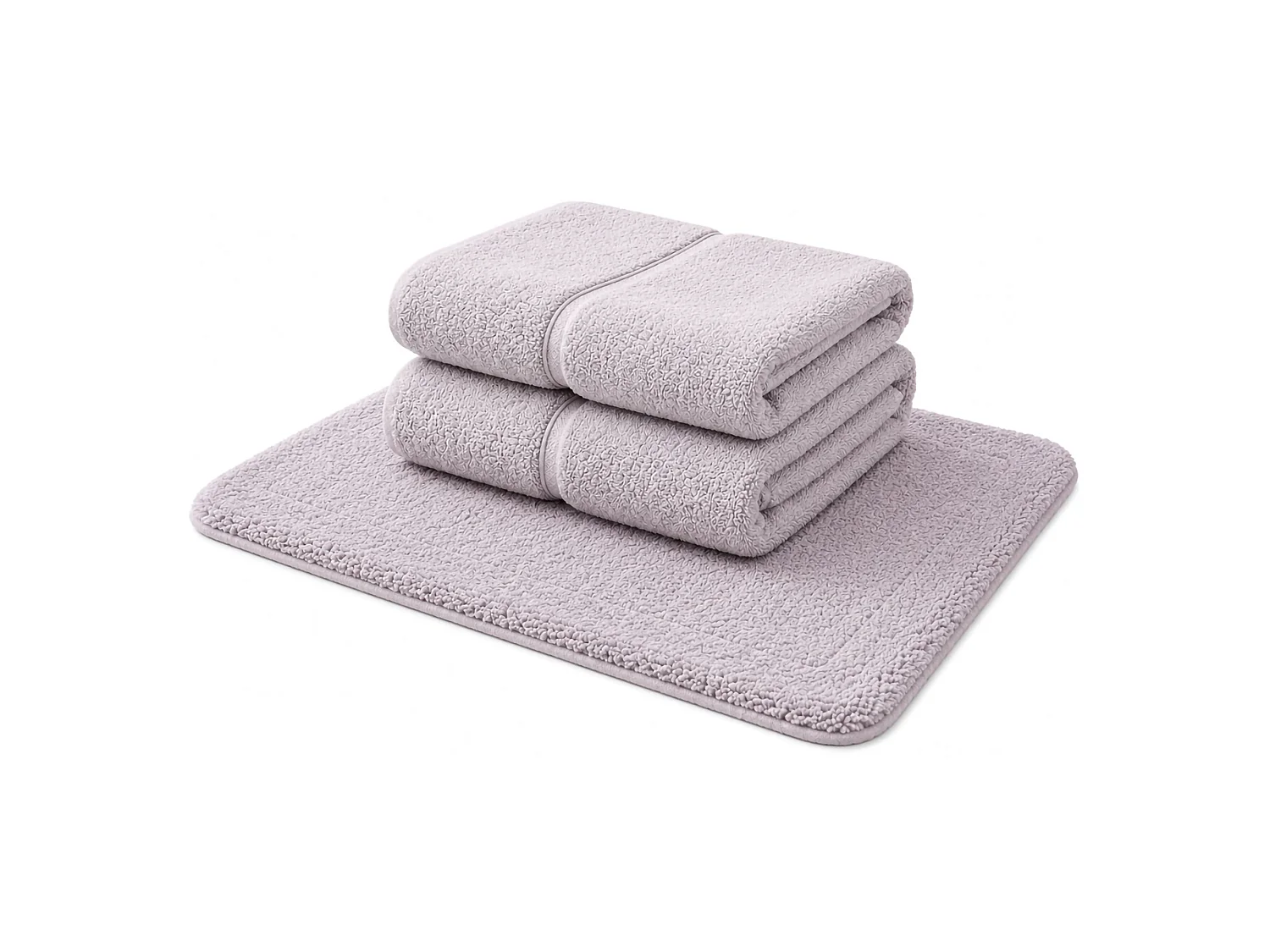 Set de Serviettes Sanenere, 100% Coton, 2 pièces, Lilas, Inclut 1 Serviette Visage 40x60 cm, 1 Serviette Invité/Main 60x110 cm