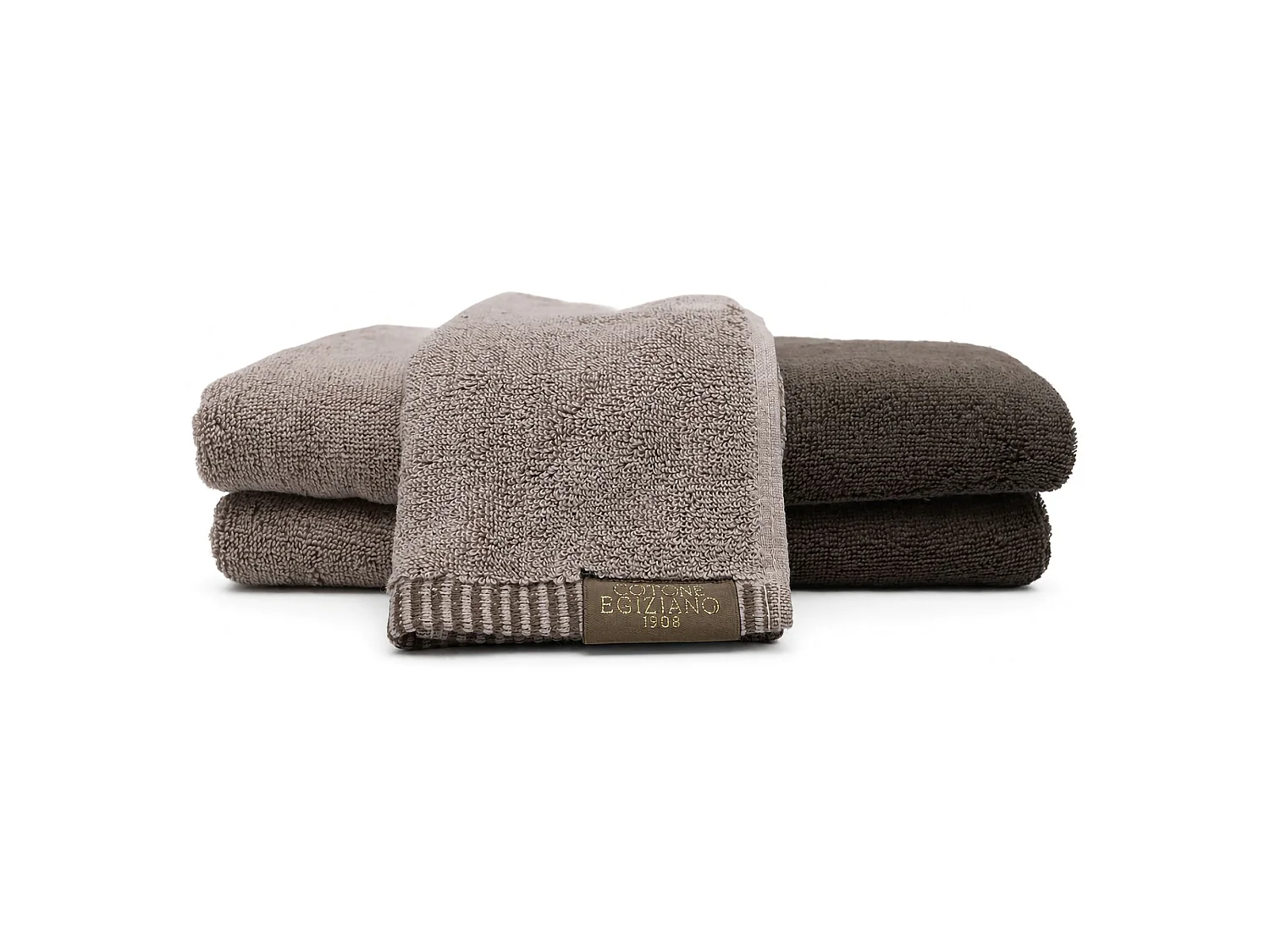 Set di Asciugamani Sazaga, 100% Cotone set da 2 Reversibile, Beige Crema, Colore Struttura Marrone