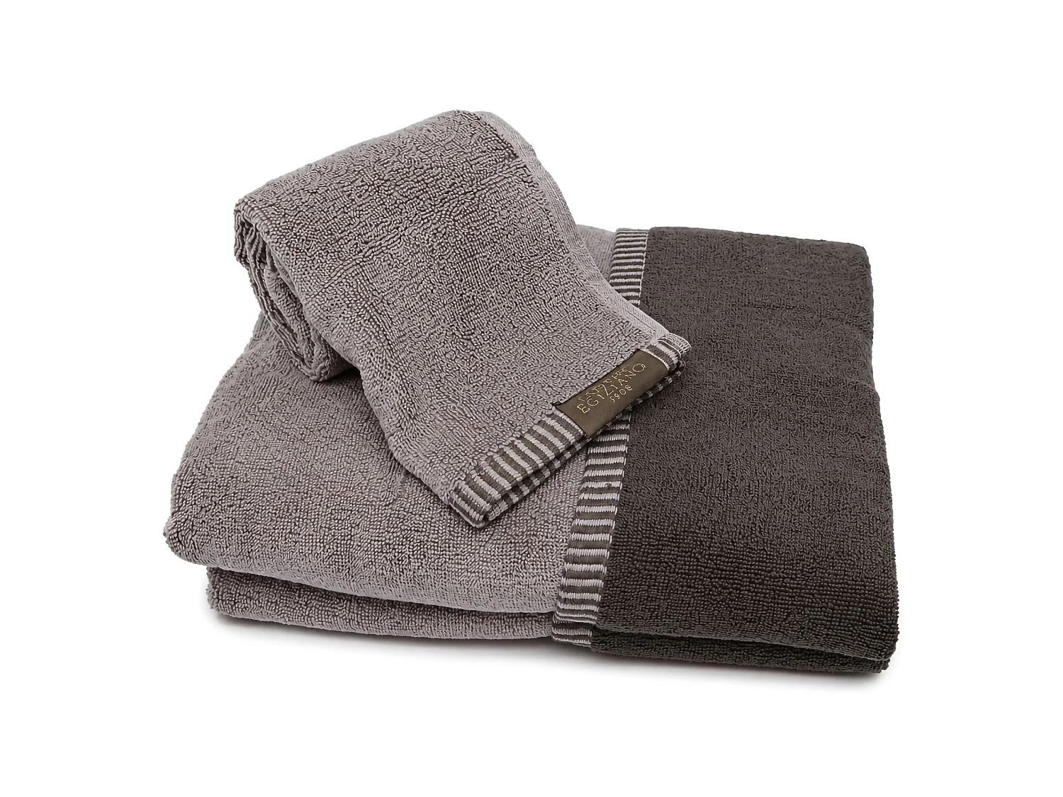 Set di Asciugamani Sazaga, 100% Cotone set da 2 Reversibile, Beige Crema, Colore Struttura Marrone