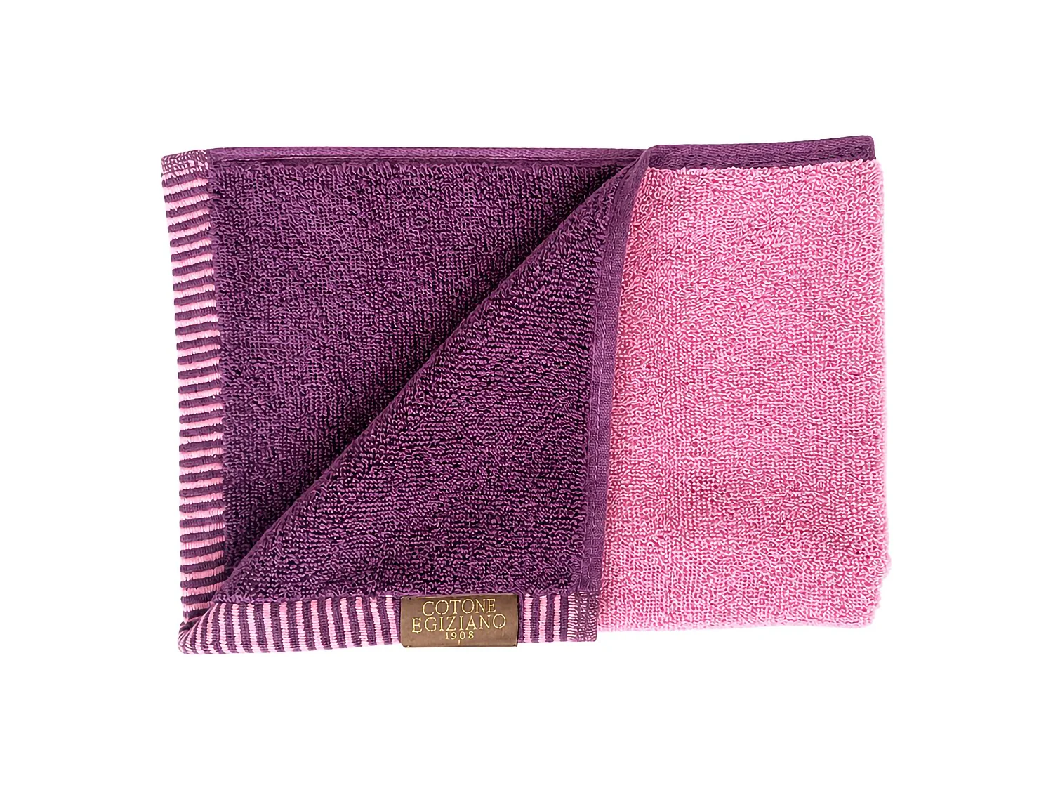 Torchon de bain Sazalo, 100% coton réversible, rose, structure violette, nuance structure prune