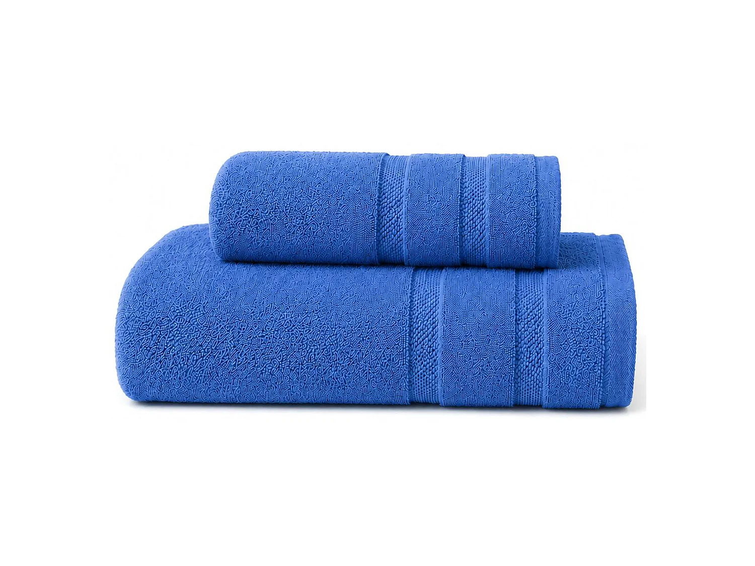 Ensemble de 2 Serviettes de Bain Saleneba: Visage 60x110 cm, Invités 40x60 cm, Bleu,