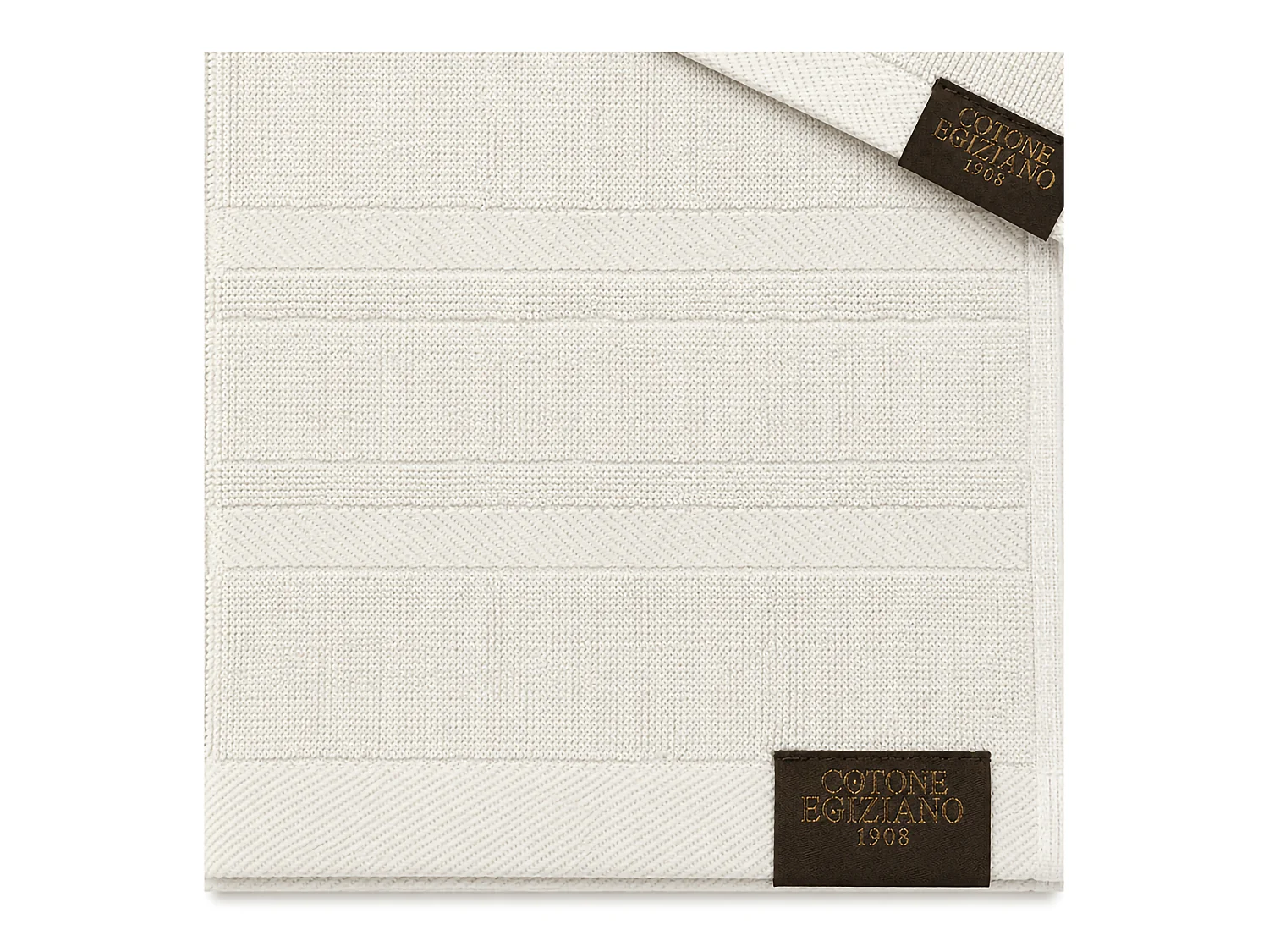 Ensemble de Serviettes Saleneba: 2 Serviettes Visage 60x110 cm et Invité 40x60 cm, Blanc Crème, Ombre Structure Crème