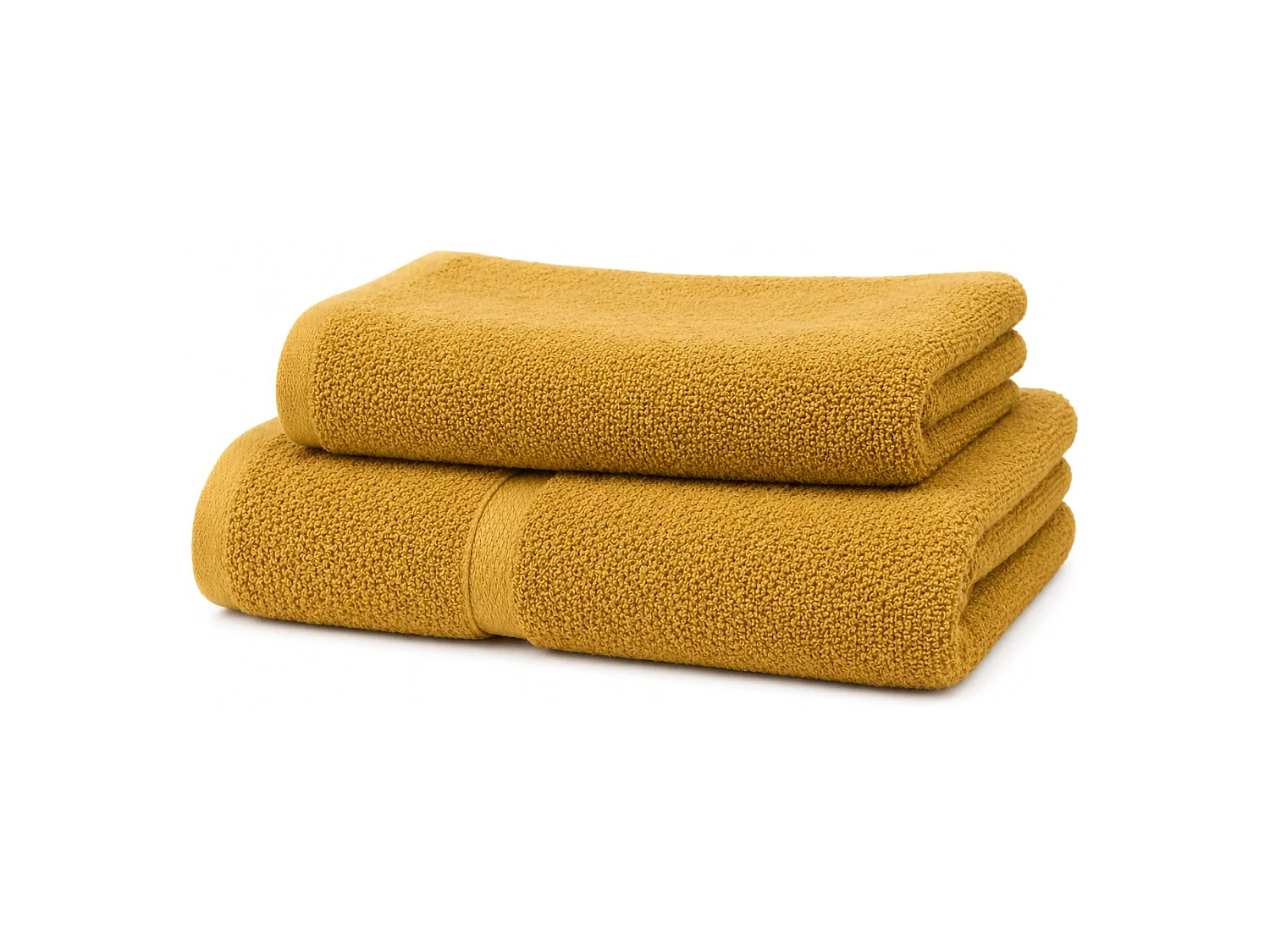 Ensemble de Serviettes Sanonefa, 100% Coton, Jaune Moutarde, Inclut 1 Serviette Visage 40x60 cm, 1 Serviette Invité/Mains 60x110 cm