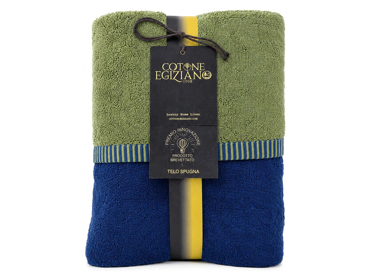 Telo Bagno Sazalo, 100% Cotone Reversibile, blu Indaco, Colore Struttura Verde, Sfumatura Colore Struttura Indaco