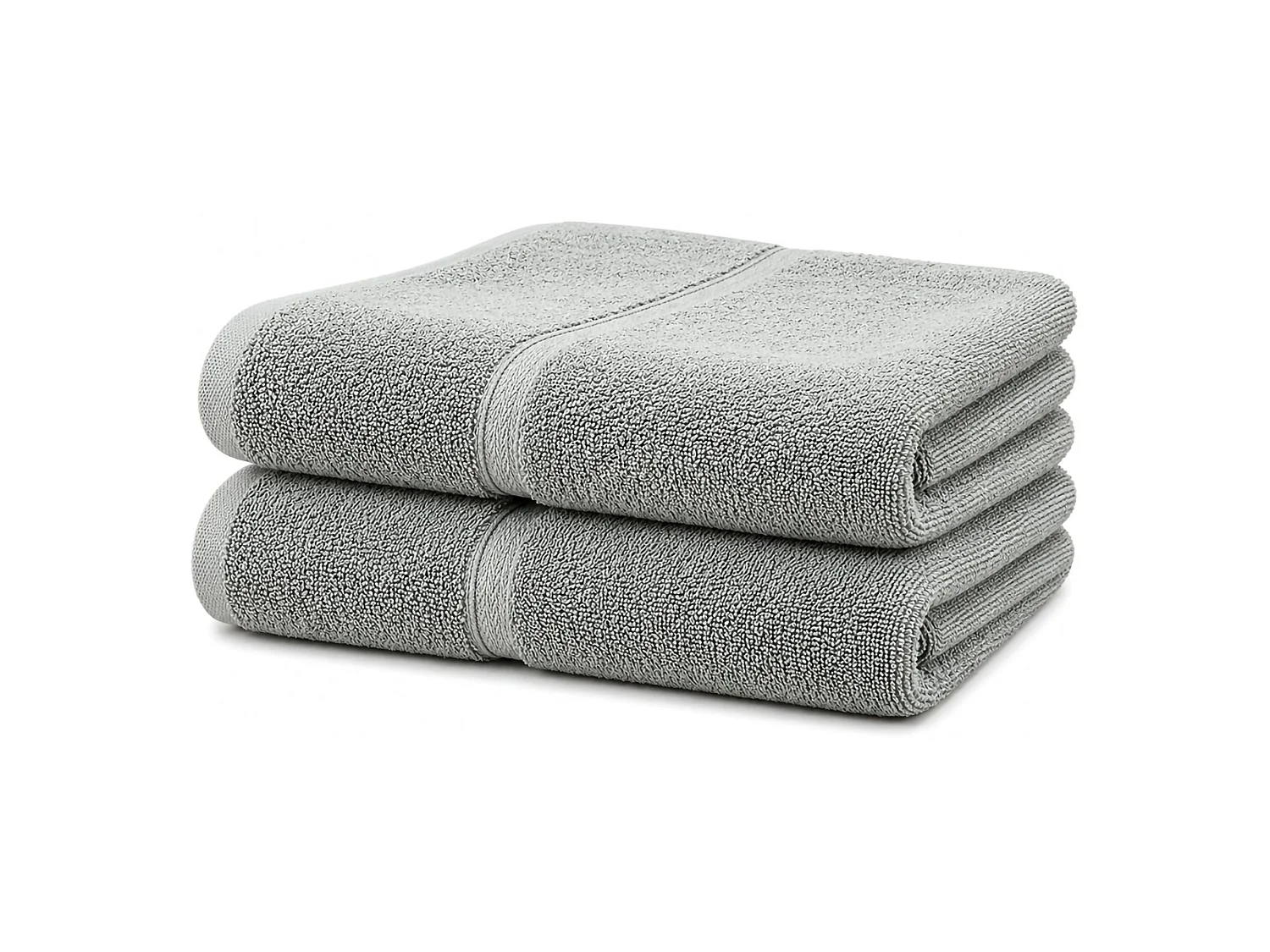Ensemble de Serviettes Sanonefa, 100 % Coton, 2 Pièces : 1 Serviette Visage 40x60 cm, 1 Serviette Invité 60x110 cm, Gris Cadet
