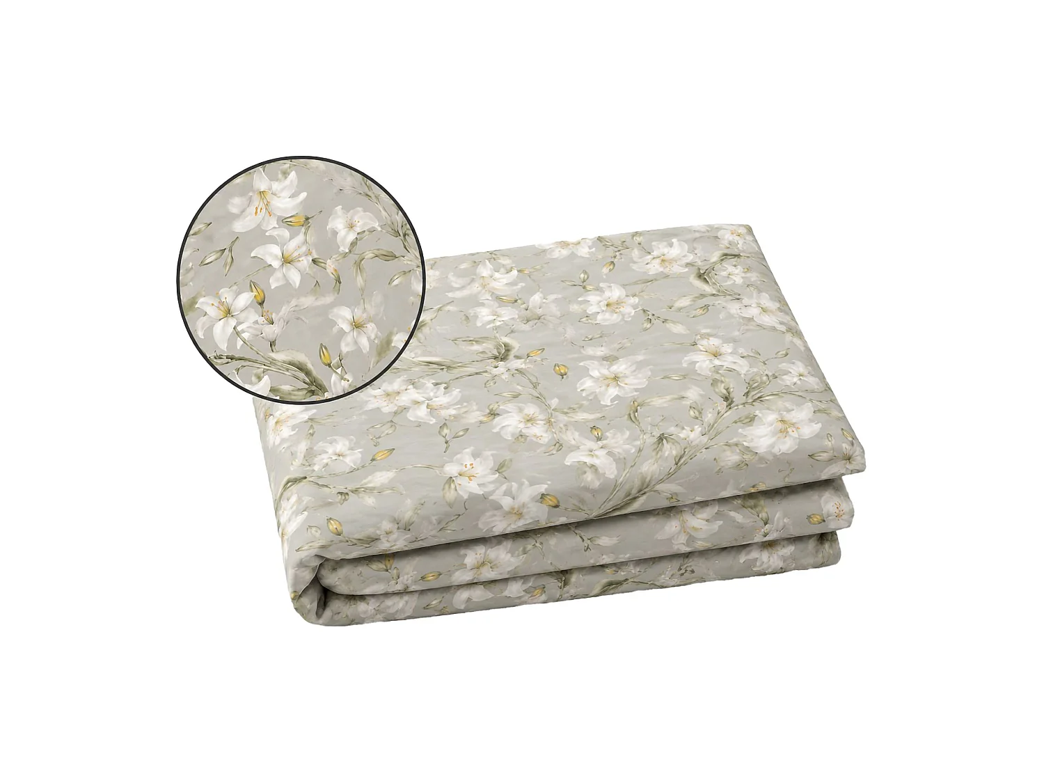Couvre-lit Double Saha, Taie Incluse, 300x250 cm Gris, en Satin, Lavable en Machine