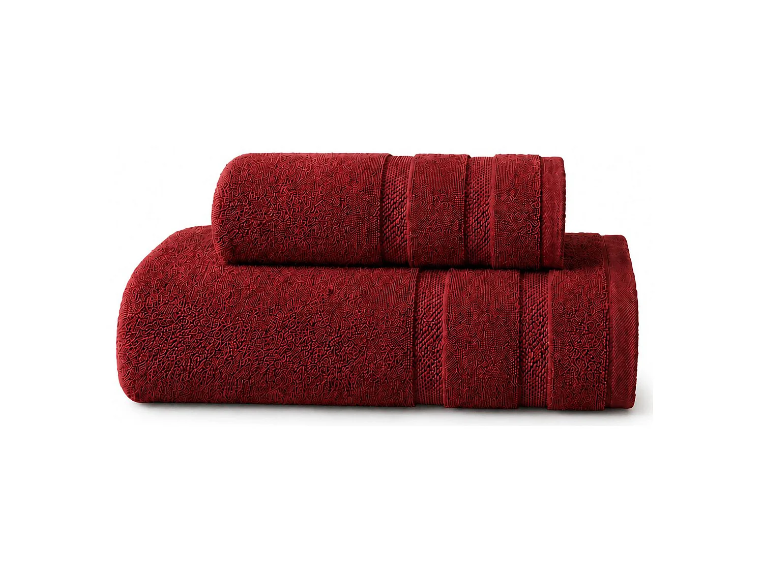 Serviette de Bain Saleneba, lot de 2 Serviettes 60x110 cm et Invité 40x60 cm, Rouge Pourpre, Nuance de Pourpre