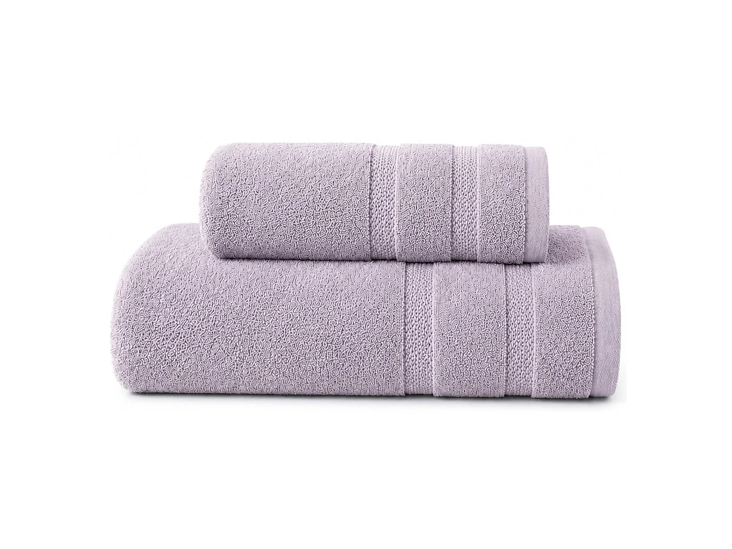 Serviette de Bain Saleneba, set de 2 Serviettes Visage 60x110 cm et Invité 40x60 cm, Violet Lilas, Nuance de Couleur Structure Lilas