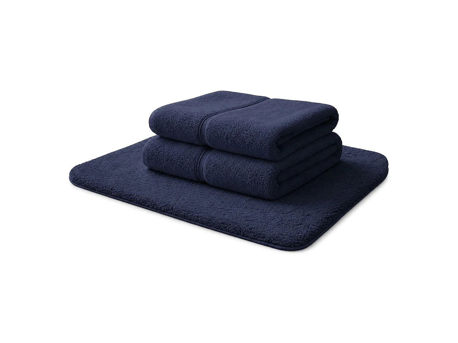 Set de Serviettes Sanenere, 100% Coton, bleu, 1 Serviette Visage 40x60 cm, 1 Serviette Invité/Mains 60x110 cm