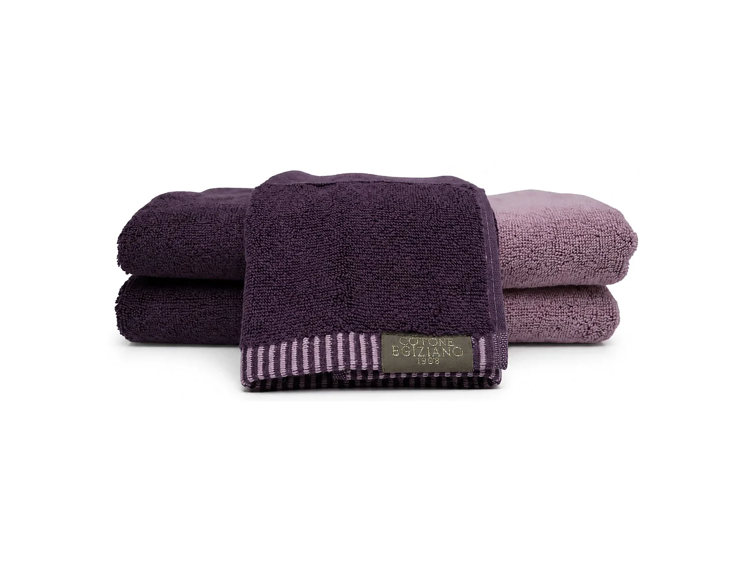 Ensemble de Serviettes Sazaga, 100% Coton, Lot de 2 Réversible, Rose, Structure Violette