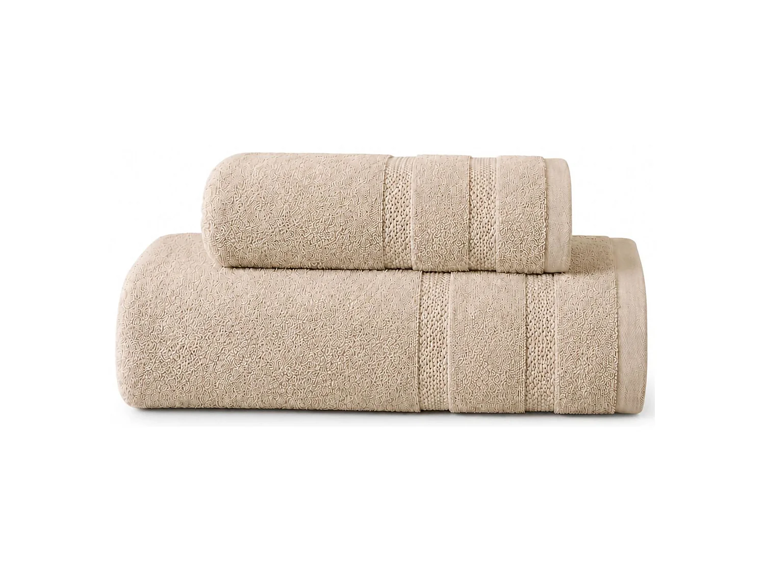 Serviette de Bain Saleneba, lot de 2 Serviettes Visage 60x110 cm, Invité 40x60 cm, Marron,