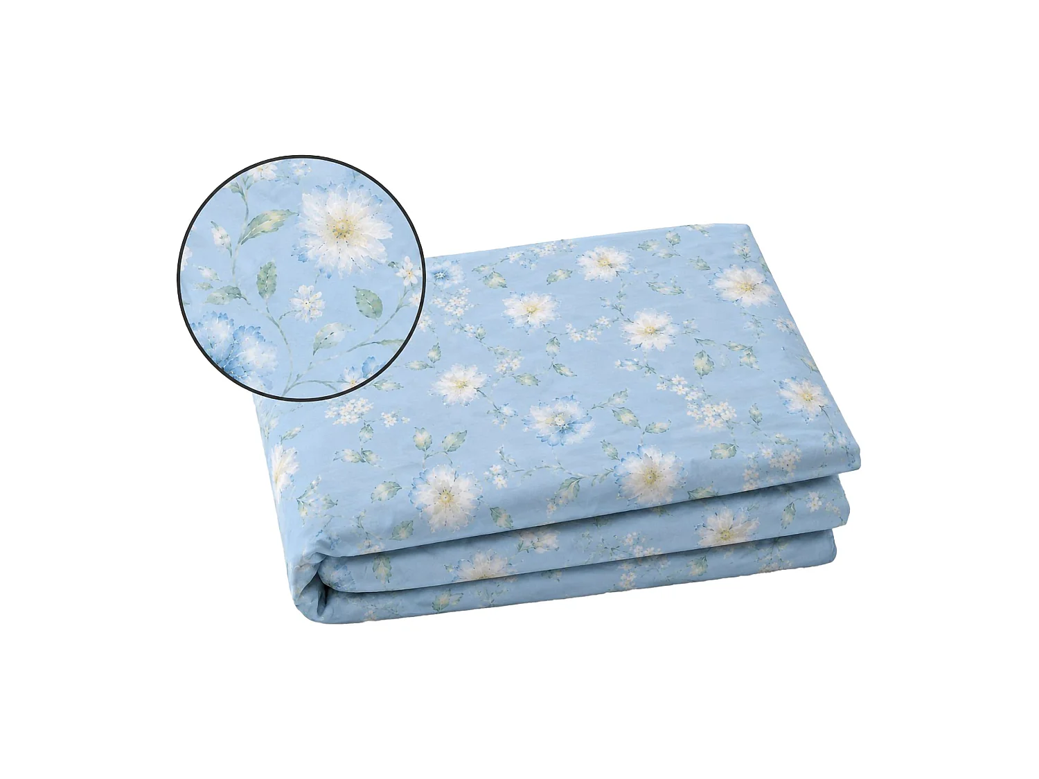 Couvre-lit Simple Ronamiba, avec Taie, 200x160 cm, Bleu, en Percale, Lavable en Machine