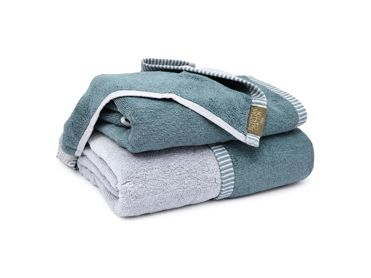 Set di Asciugamani Sazaga, 100% Cotone set da 2 Reversibile, Grigio Chiaro, Colore Struttura Grigio