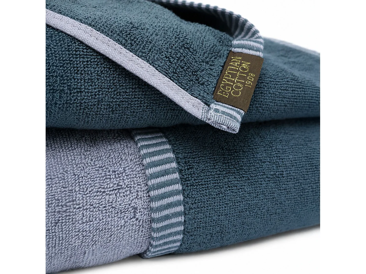 Set di Asciugamani Sazaga, 100% Cotone set da 2 Reversibile, Grigio Chiaro, Colore Struttura Grigio