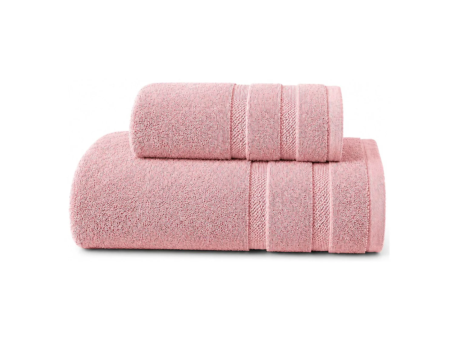 Ensemble de Serviettes Saleneba : 2 Serviettes Visage 60x110 cm et Invité 40x60 cm, Rose,