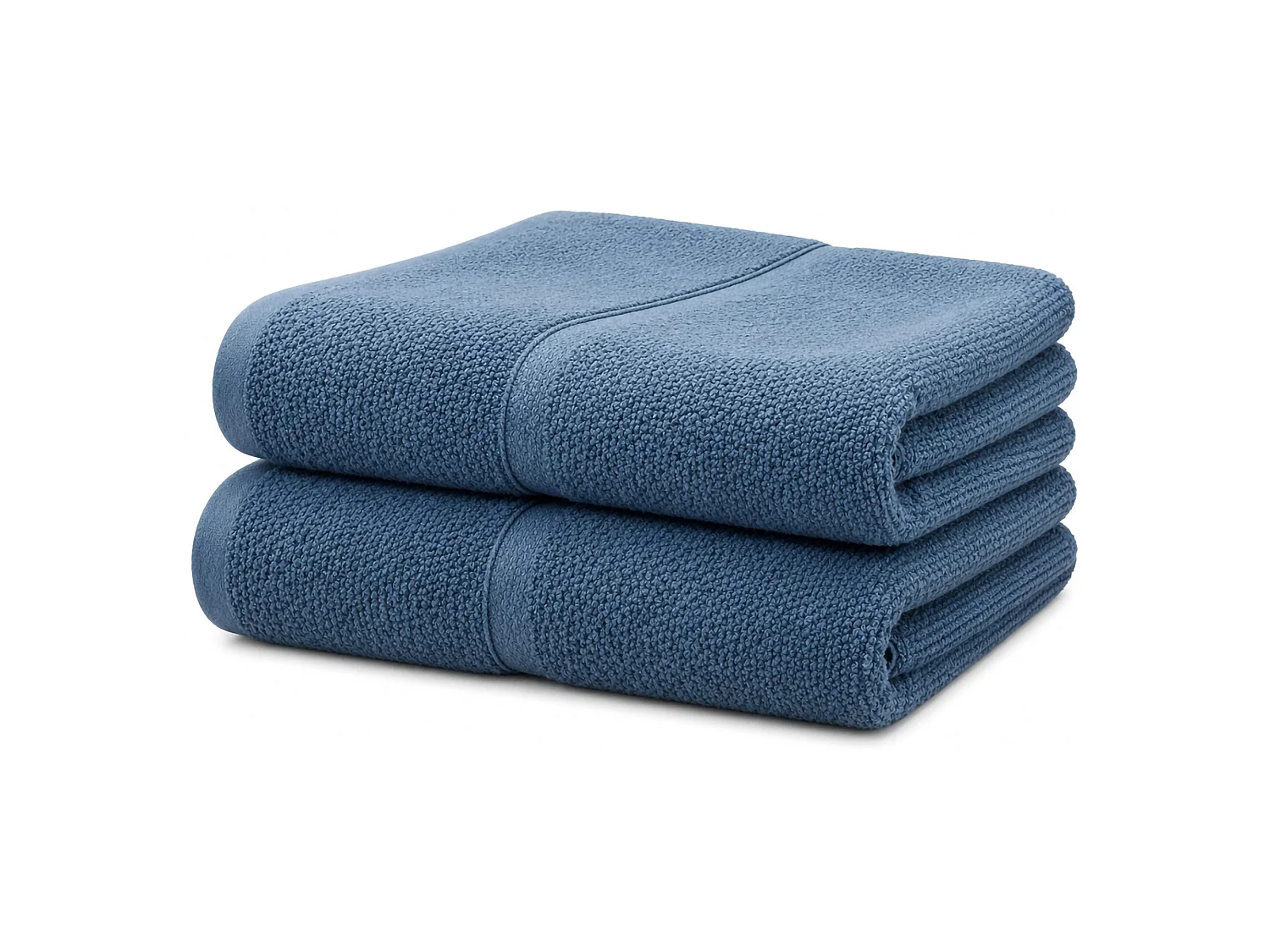 Set de Serviettes Sanonefa, 100% Coton, lot de 2, bleu Fiordaliso : 1 Serviette Visage 40x60 cm, 1 Serviette Invité/mains 60x110 cm