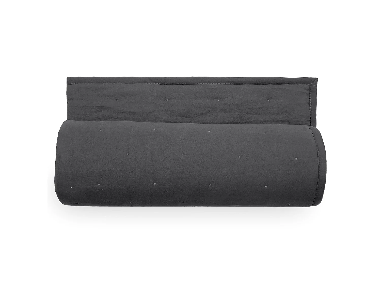 Couvre-lit 240x260 cm CELESTE velours piquage points brodés noir caviar