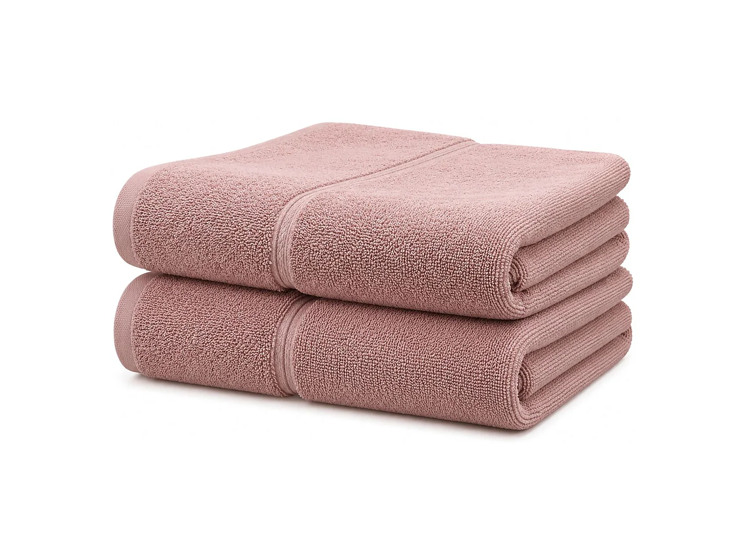 Ensemble de Serviettes Sanonefa, 100% Coton set de 2, Rose, Comprend 1 Serviette Visage 40x60 cm, 1 Serviette Invité/mains 60x110 cm